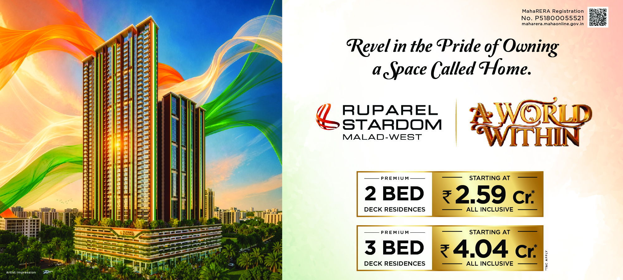 Ruparel Stardom premium apartments banner