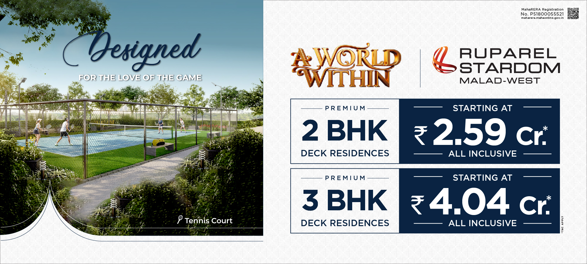 Ruparel Stardom premium apartments banner