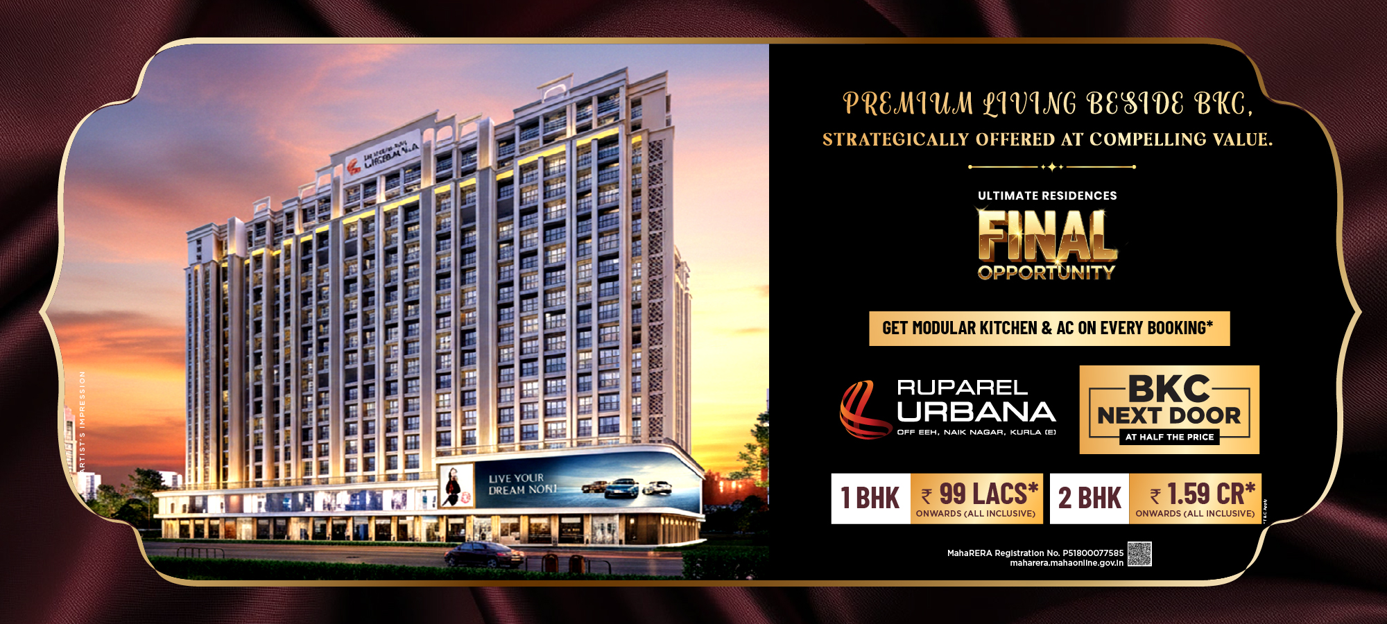 Ruparel Urbana residential complex banner